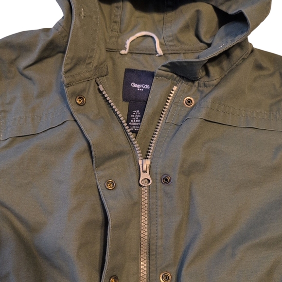 Gap Kids Army Green Hooded Jacket Size XL - Picture 2 of 3